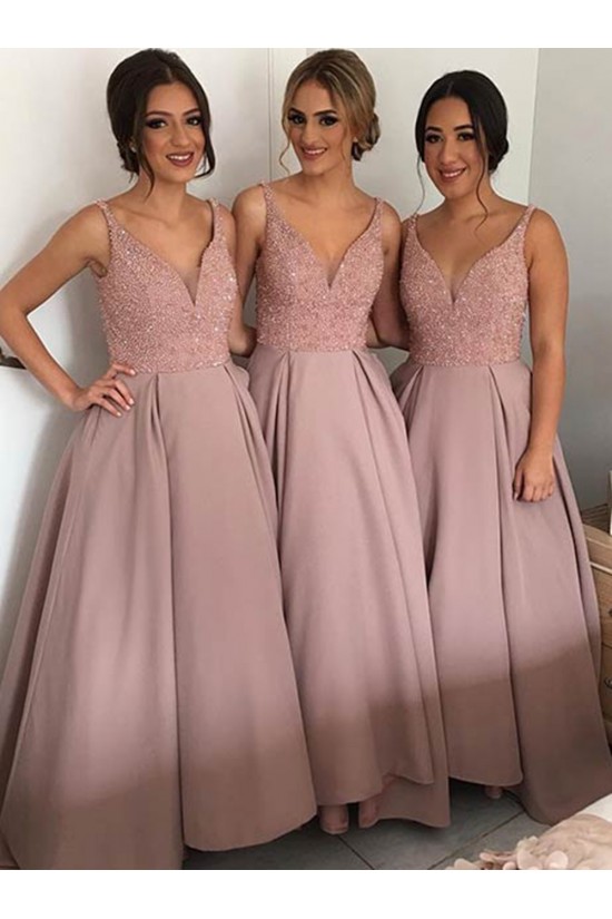 A-Line Straps Sleeveless Wedding Party Dresses Bridesmaid Dresses 3010045