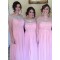 Long Pink Beaded Chiffon Wedding Party Dresses Bridesmaid Dresses 3010054