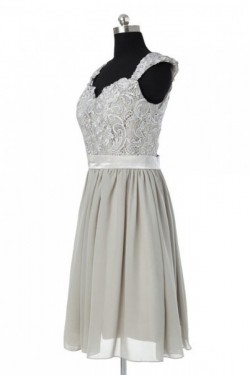 A-Line Short Chiffon Lace Wedding Party Dresses Bridesmaid Dresses 3010055