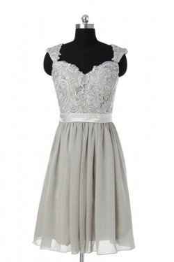 A-Line Short Chiffon Lace Wedding Party Dresses Bridesmaid Dresses 3010055