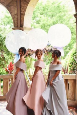 A-Line Off-the-Shoulder High Low Wedding Party Dresses Bridesmaid Dresses 3010058