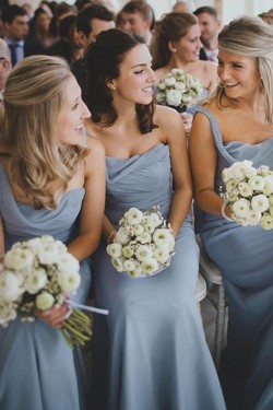 Sheath One-Shoulder Long Chiffon Wedding Party Dresses Bridesmaid Dresses 3010059