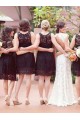 Short Black Lace Wedding Party Dresses Bridesmaid Dresses 3010065