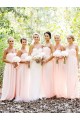 Empire Sweetheart Long Pink Chiffon Wedding Party Dresses Bridesmaid Dresses 3010067