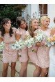 Short Lace Cap-Sleeves Lace Wedding Party Dresses Bridesmaid Dresses 3010074