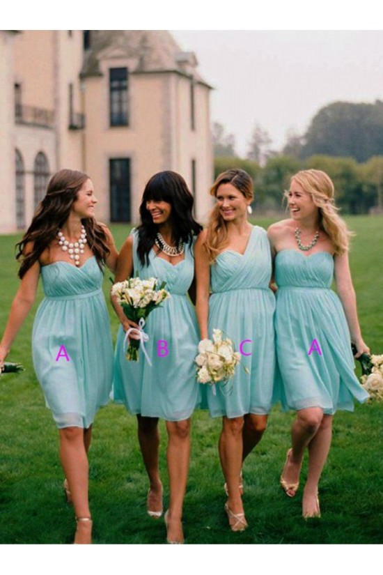 Empire Short Blue Chiffon Wedding Party Dresses Bridesmaid Dresses 3010076