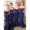 Trumpet/Mermaid Sweetheart Long Blue Wedding Party Dresses Bridesmaid Dresses 3010077