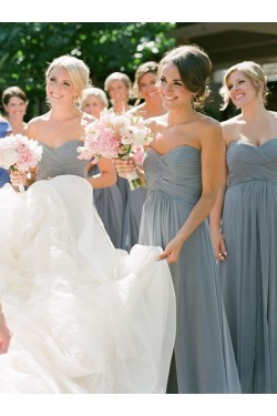 Sweetheart Chiffon Floor-Length Wedding Party Dresses Bridesmaid Dresses 3010078