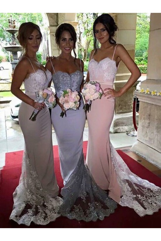 Trumpet/Mermaid Spaghetti Straps Lace Wedding Party Dresses Bridesmaid Dresses 3010079 Trumpet/Mermaid Spaghetti Straps Lace Wedding Party Dresses Bridesmaid Dresses 3010079