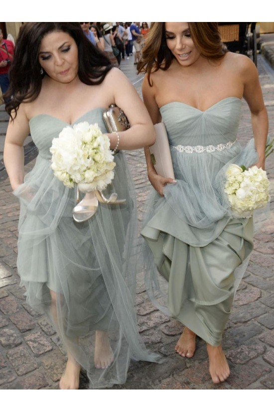 Empire Sweetheart Long Tulle Wedding Party Dresses Bridesmaid Dresses 3010081