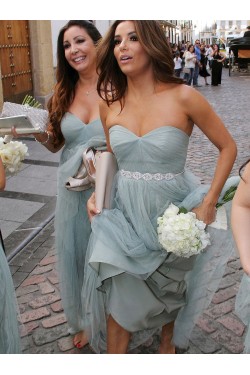 Empire Sweetheart Long Tulle Wedding Party Dresses Bridesmaid Dresses 3010081