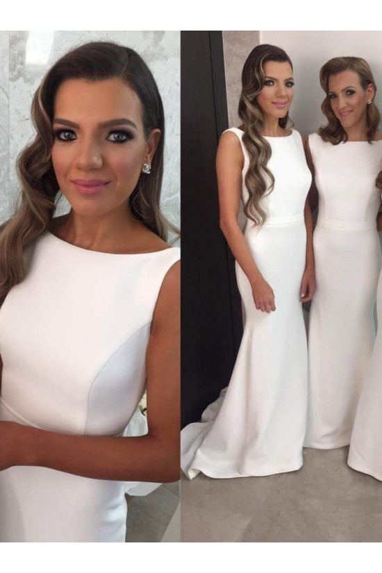 Trumpet/Mermaid Sleeveless Long Wedding Party Dresses Bridesmaid Dresses 3010082