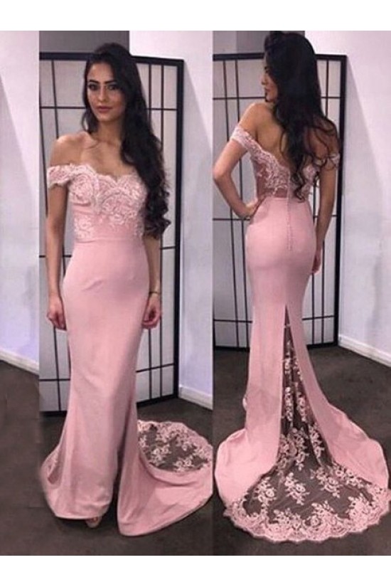 Trumpet/Mermaid Off-the-Shoulder Lace Wedding Party Dresses Bridesmaid Dresses 3010083 Trumpet/Mermaid Off-the-Shoulder Lace Wedding Party Dresses Bridesmaid Dresses 3010083