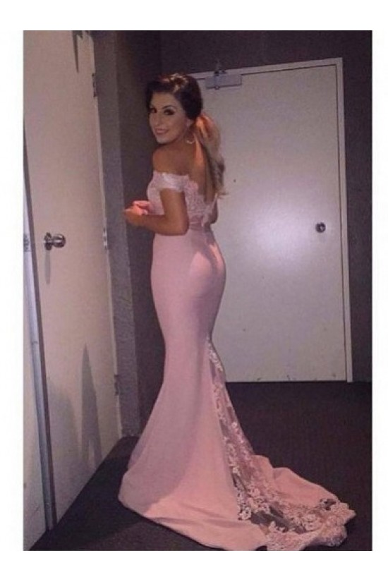 Trumpet/Mermaid Off-the-Shoulder Lace Wedding Party Dresses Bridesmaid Dresses 3010083 Trumpet/Mermaid Off-the-Shoulder Lace Wedding Party Dresses Bridesmaid Dresses 3010083