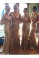 Trumpet/Mermaid V-Neck Straps Sequins Gold Long Wedding Party Dresses Bridesmaid Dresses 3010084 Trumpet/Mermaid V-Neck Straps Sequins Gold Long Wedding Party Dresses Bridesmaid Dresses 3010084