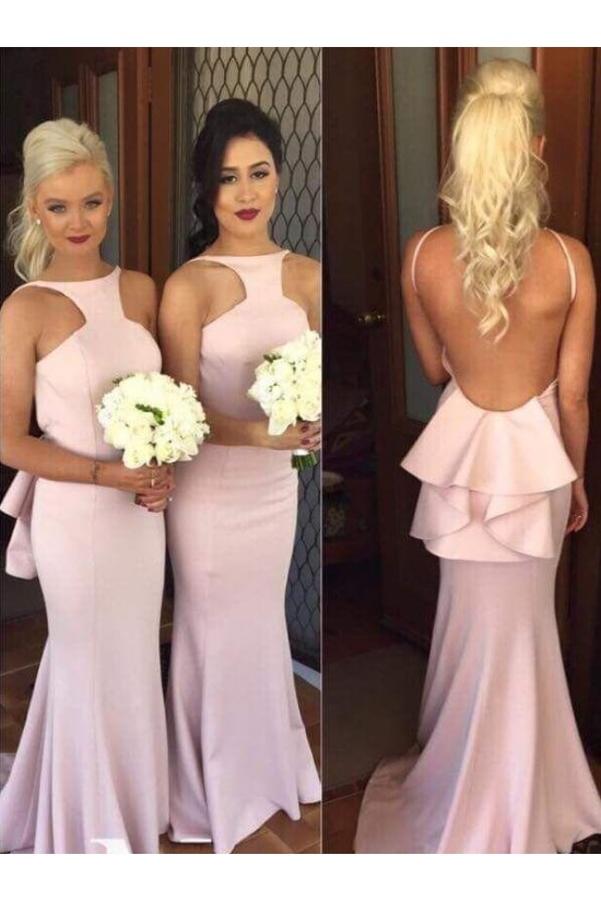 Trumpet/Mermaid Long Backless Wedding Party Dresses Bridesmaid Dresses 3010085 Trumpet/Mermaid Long Backless Wedding Party Dresses Bridesmaid Dresses 3010085