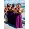 Long Purple Chiffon One-Shoulder Wedding Party Dresses Bridesmaid Dresses 3010086