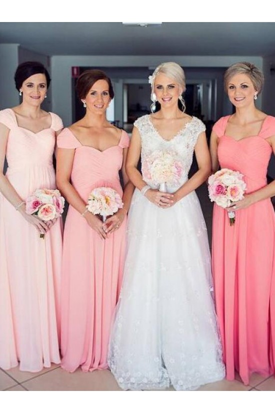 Cap-Sleeves Long Chiffon Wedding Party Dresses Bridesmaid Dresses 3010087 Cap-Sleeves Long Chiffon Wedding Party Dresses Bridesmaid Dresses 3010087
