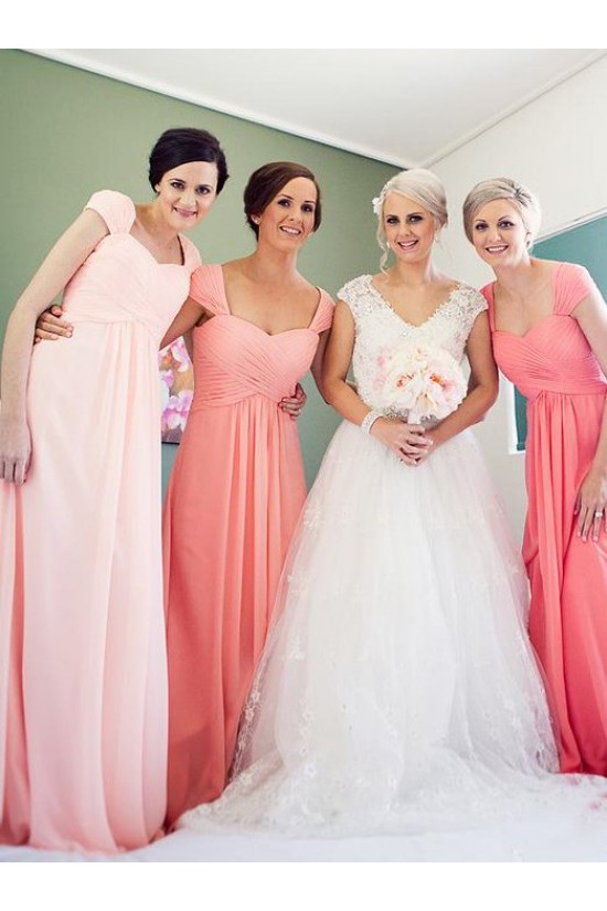Cap-Sleeves Long Chiffon Wedding Party Dresses Bridesmaid Dresses 3010087 Cap-Sleeves Long Chiffon Wedding Party Dresses Bridesmaid Dresses 3010087