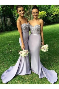 Trumpet/Mermaid Sweetheart Long Wedding Party Dresses Bridesmaid Dresses 3010089