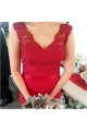 Trumpet/Mermaid Cap-Sleeves V-neck Lace Long Red Wedding Party Dresses Bridesmaid Dresses 3010092 Trumpet/Mermaid Cap-Sleeves V-neck Lace Long Red Wedding Party Dresses Bridesmaid Dresses 3010092