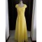 Cap-Sleeves Long Yellow Chiffon Wedding Party Dresses Bridesmaid Dresses 3010095