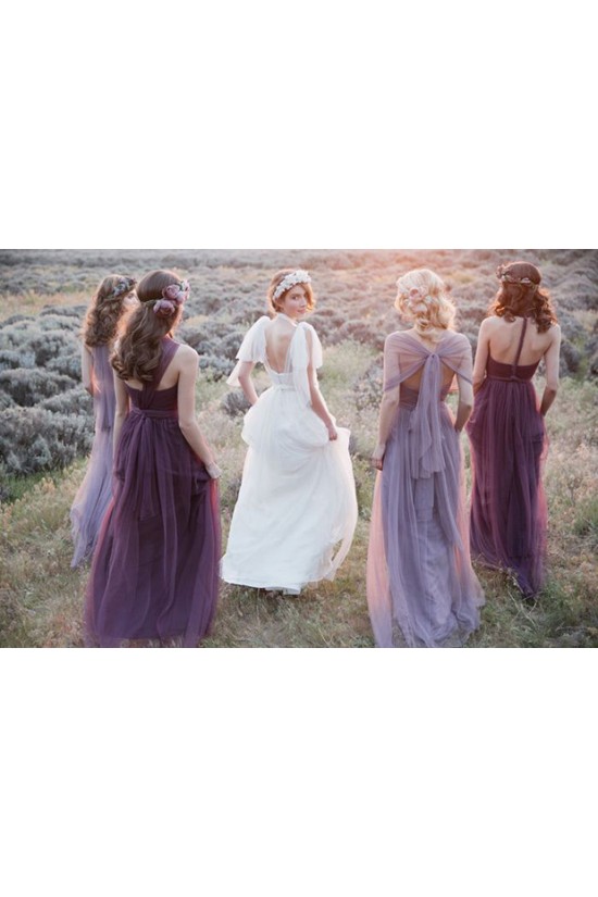 Long Purple Tulle Wedding Party Dresses Bridesmaid Dresses 3010096 Long Purple Tulle Wedding Party Dresses Bridesmaid Dresses 3010096