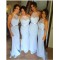Long Blue Halter Wedding Guest Dresses Bridesmaid Dresses 3010115