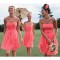 Short Coral Chiffon Wedding Guest Dresses Bridesmaid Dresses 3010119