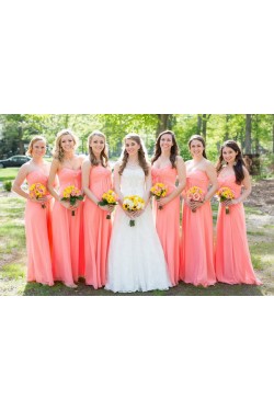Empire Sweetheart Floor-Length Chiffon Wedding Guest Dresses Bridesmaid Dresses 3010125