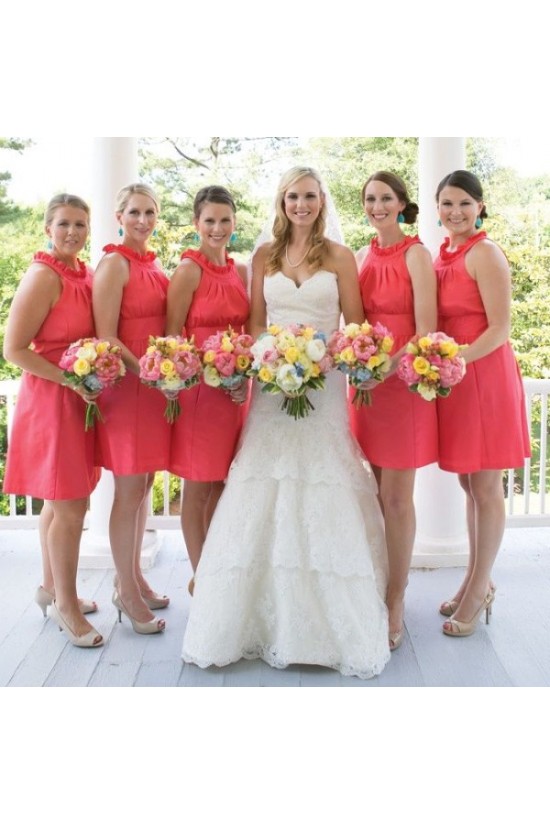 Short Red Wedding Guest Dresses Bridesmaid Dresses 3010127
