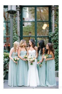 Floor-Length Sweetheart Chiffon Wedding Guest Dresses Bridesmaid Dresses 3010130