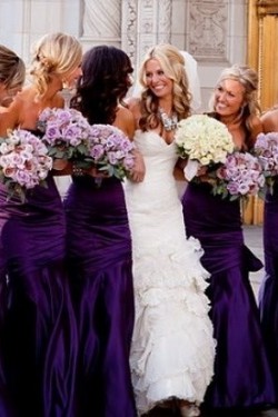 Sheath Long Purple Wedding Guest Dresses Bridesmaid Dresses 3010143