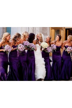 Sheath Long Purple Wedding Guest Dresses Bridesmaid Dresses 3010143