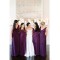 Purple Floor-Length Chiffon Wedding Guest Dresses Bridesmaid Dresses 3010144