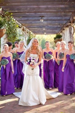 Purple Sweetheart Long Wedding Guest Dresses Bridesmaid Dresses 3010145