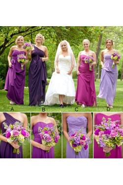 Long Purple Chiffon Country Wedding Guest Dresses Bridesmaid Dresses 3010156