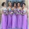 Lilac Sequins Long Chiffon Wedding Guest Dresses Bridesmaid Dresses 3010157