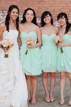 Mint Green Short Sweetheart Chiffon Wedding Guest Dresses Bridesmaid Dresses 3010160