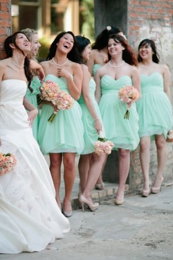 Mint Green Short Sweetheart Chiffon Wedding Guest Dresses Bridesmaid Dresses 3010160