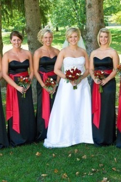 Black Red Long Wedding Guest Dresses Bridesmaid Dresses 3010164