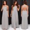 Grey Chiffon Lace Floor-Length Wedding Guest Dresses Bridesmaid Dresses 3010166
