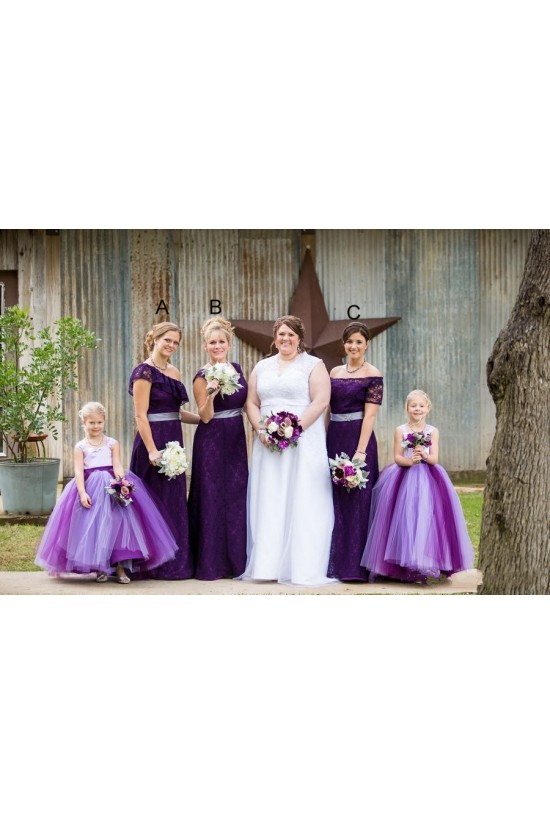 Purple Lace Floor-Length Wedding Guest Dresses Bridesmaid Dresses 3010167 Purple Lace Floor-Length Wedding Guest Dresses Bridesmaid Dresses 3010167