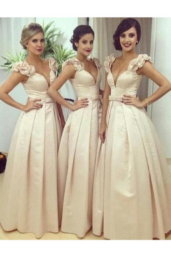 A-Line V-Neck Long Wedding Guest Dresses Bridesmaid Dresses 3010180 A-Line V-Neck Long Wedding Guest Dresses Bridesmaid Dresses 3010180