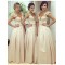A-Line V-Neck Long Wedding Guest Dresses Bridesmaid Dresses 3010180