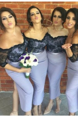 Sexy Lace Off-the-Shoulder Wedding Guest Dresses Bridesmaid Dresses 3010182