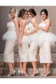 Spaghetti Straps Lace Tea Length Wedding Guest Dresses Bridesmaid Dresses 3010183