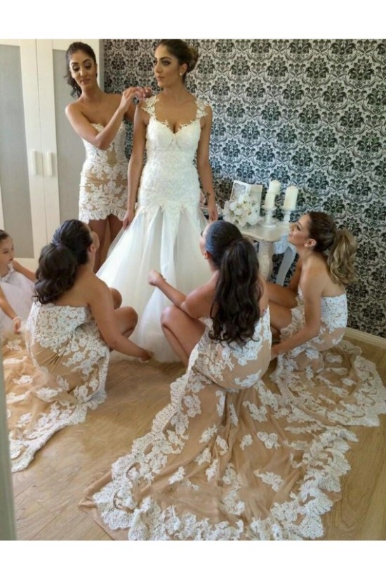 High Low Lace Wedding Guest Dresses Bridesmaid Dresses 3010186