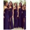 Long Purple Side Slit Lace Chiffon Wedding Guest Dresses Bridesmaid Dresses 3010187