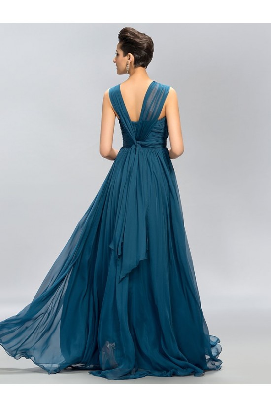 A-Line Long Chiffon Wedding Guest Dresses Bridesmaid Dresses 3010188